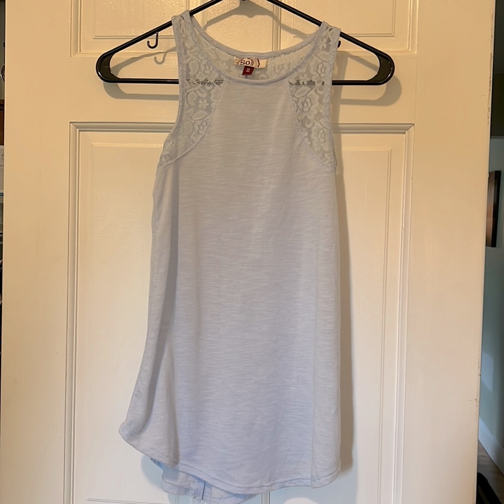 Light blue lace tank top